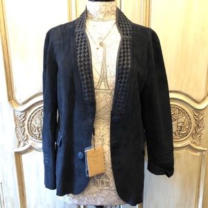 NWT - CALAZIOULI Suede Leather Jacket Reversible